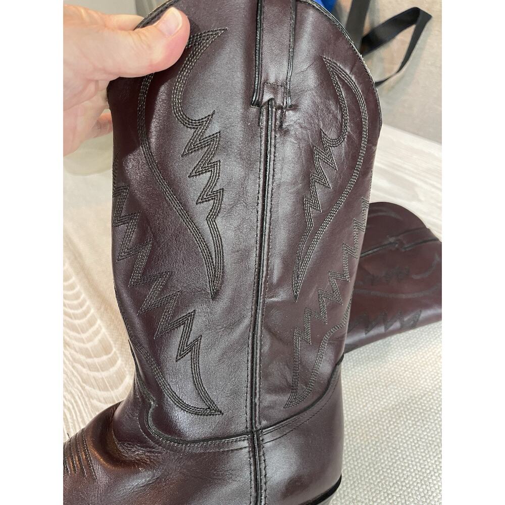 Express Rider Mens Boots Mahogany Faux Cowboy Western Size 12 Made in Mexico - Picture 4 of 7